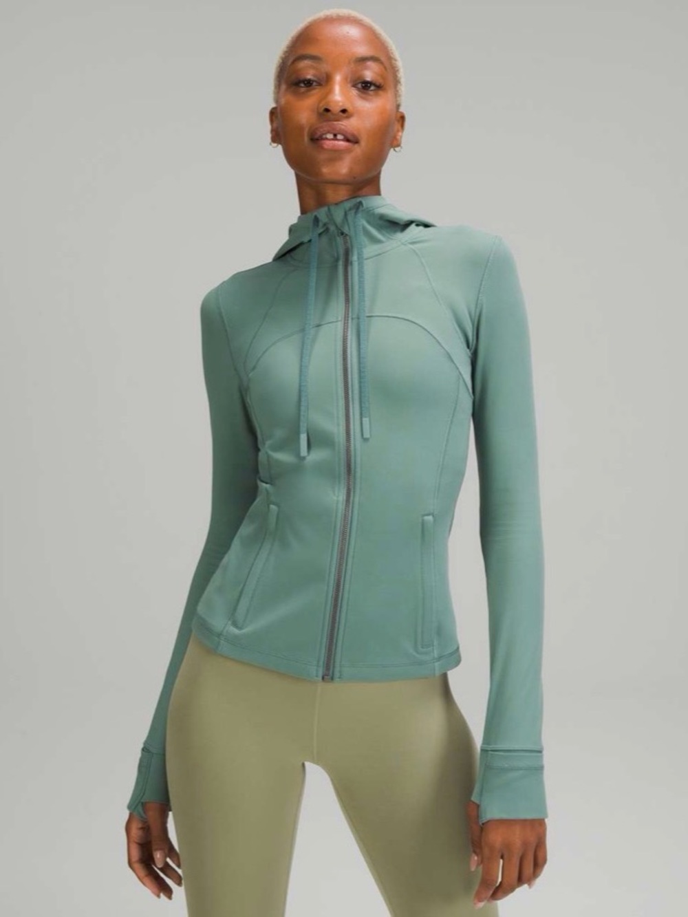 Lululemon Light Teal Hooded Active Jacket